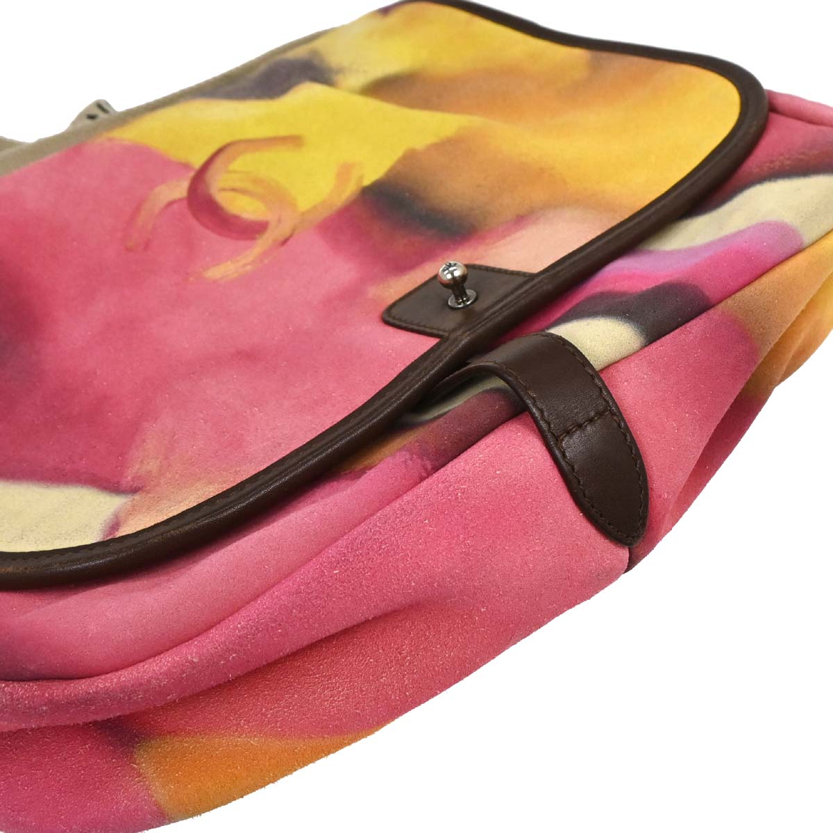 Chanel 2014-2015 Yellow Suede Flap Shoulder Bag