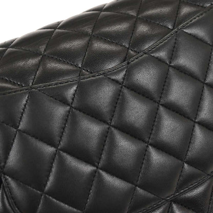 Chanel 2016-2017 Black Lambskin Medium Classic Double Flap Shoulder Bag