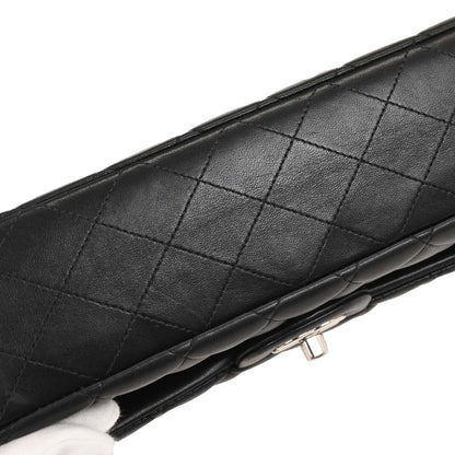 Chanel 2016-2017 Black Lambskin Medium Classic Double Flap Shoulder Bag