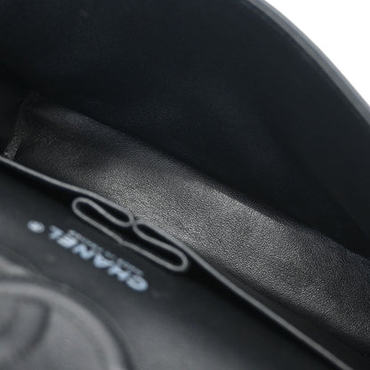 Chanel 2019 Pink Black Patent Leather Medium Classic Double Flap Shoulder Bag