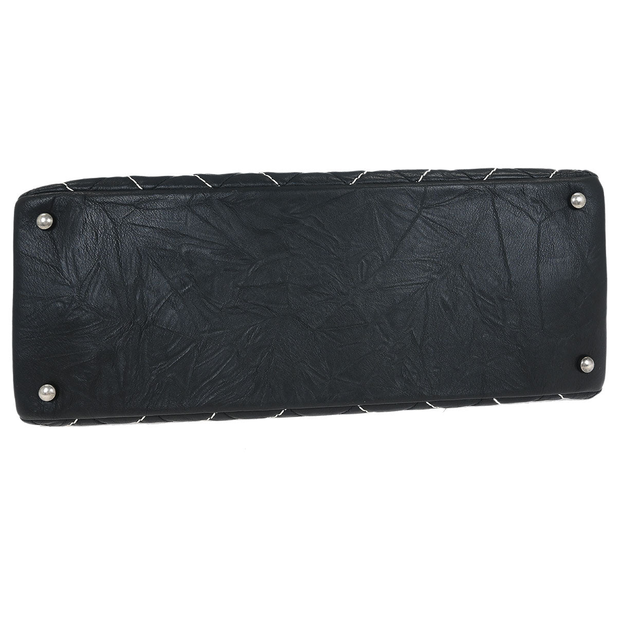 Chanel 2017 Black Calfskin Chevron Tote Bag