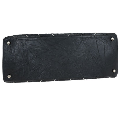 Chanel 2017 Black Calfskin Chevron Tote Bag