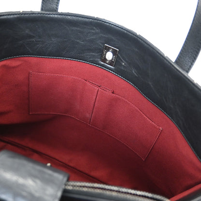 Chanel 2017 Black Calfskin Chevron Tote Bag