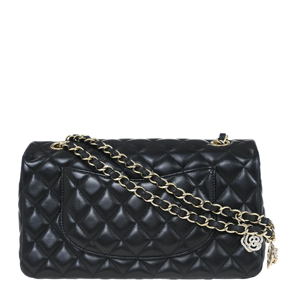 Chanel 2014 Black Lambskin Single Flap Shoulder Bag