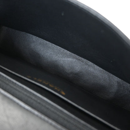 Chanel 2014 Black Lambskin Single Flap Shoulder Bag