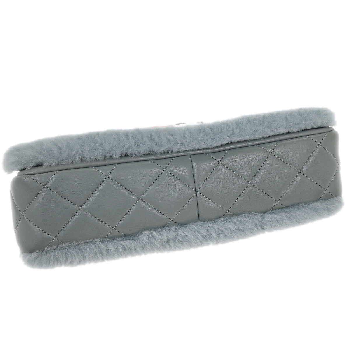 Chanel 2014-2015 Light Blue Wool No.5 Turnlock Full Flap Shoulder Bag