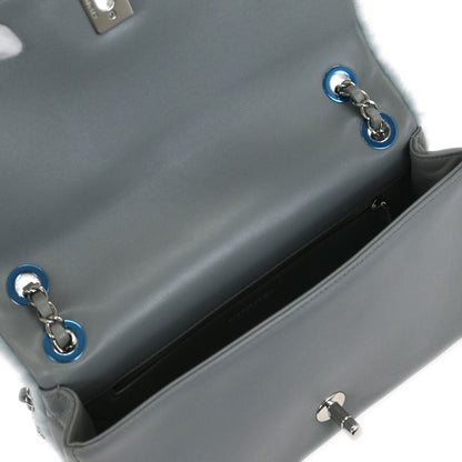 Chanel 2014-2015 Light Blue Wool No.5 Turnlock Full Flap Shoulder Bag