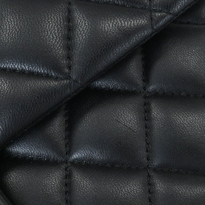 Chanel 2015-2016 Black Lambskin Medium Classic Double Flap Shoulder Bag