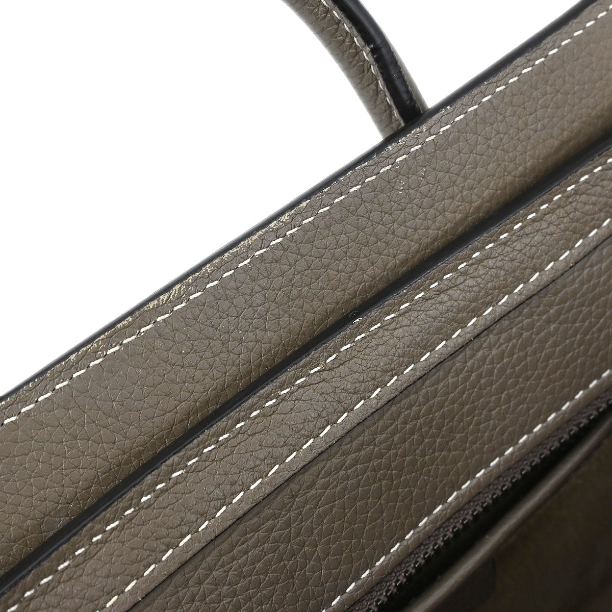 Celine Brown Leather Nano Luggage 2way Shoulder Tote Bag