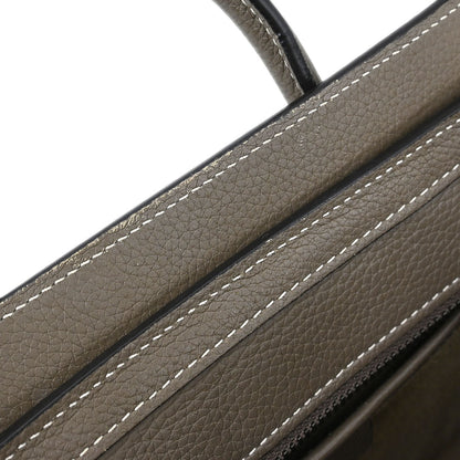 Celine Brown Leather Nano Luggage 2way Shoulder Tote Bag