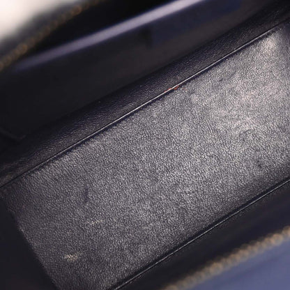 Celine Navy Leather Nano Luggage 2way Shoulder Tote Bag