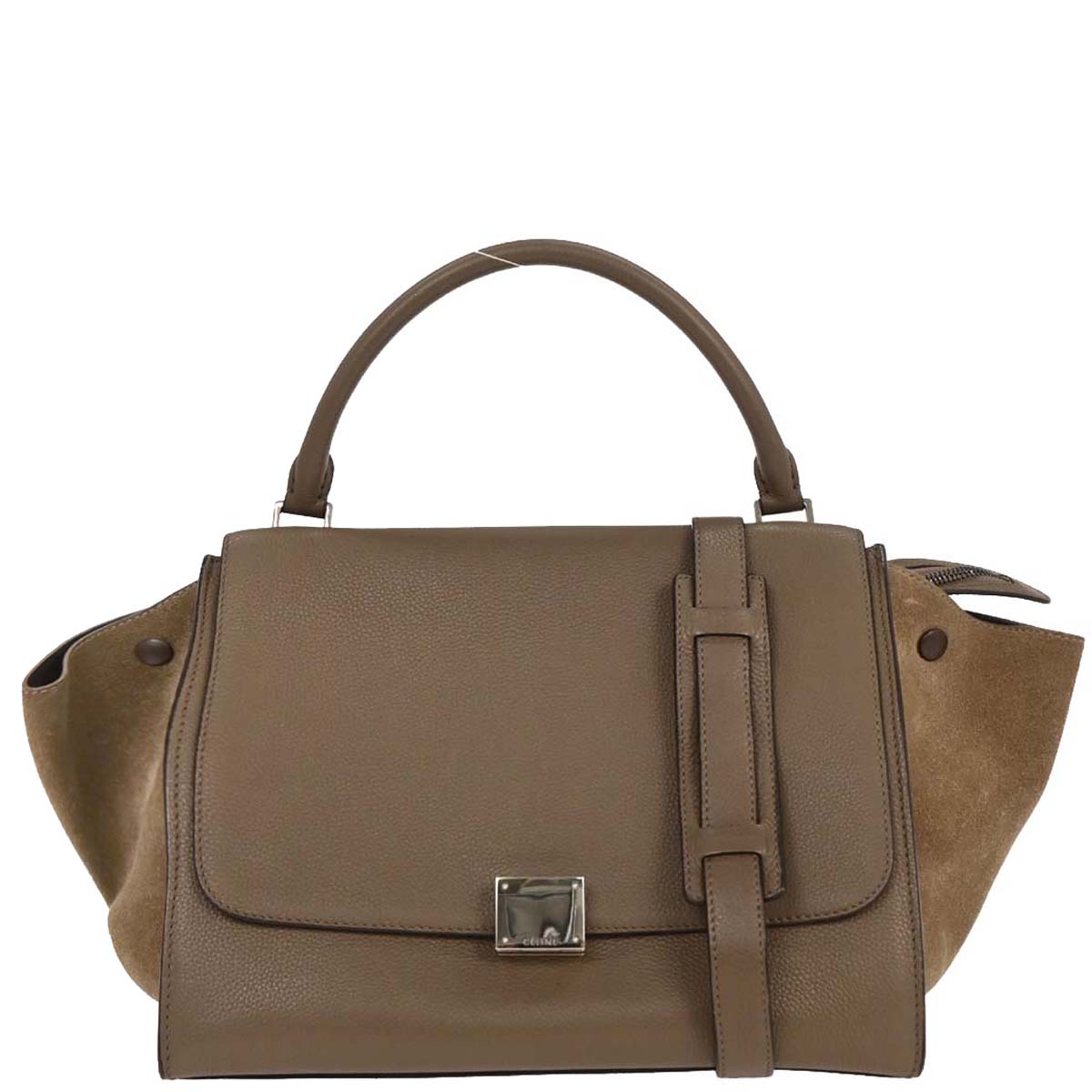 Celine Brown Leather Suede Trapeze 2way Shoulder Handbag