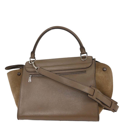 Celine Brown Leather Suede Trapeze 2way Shoulder Handbag