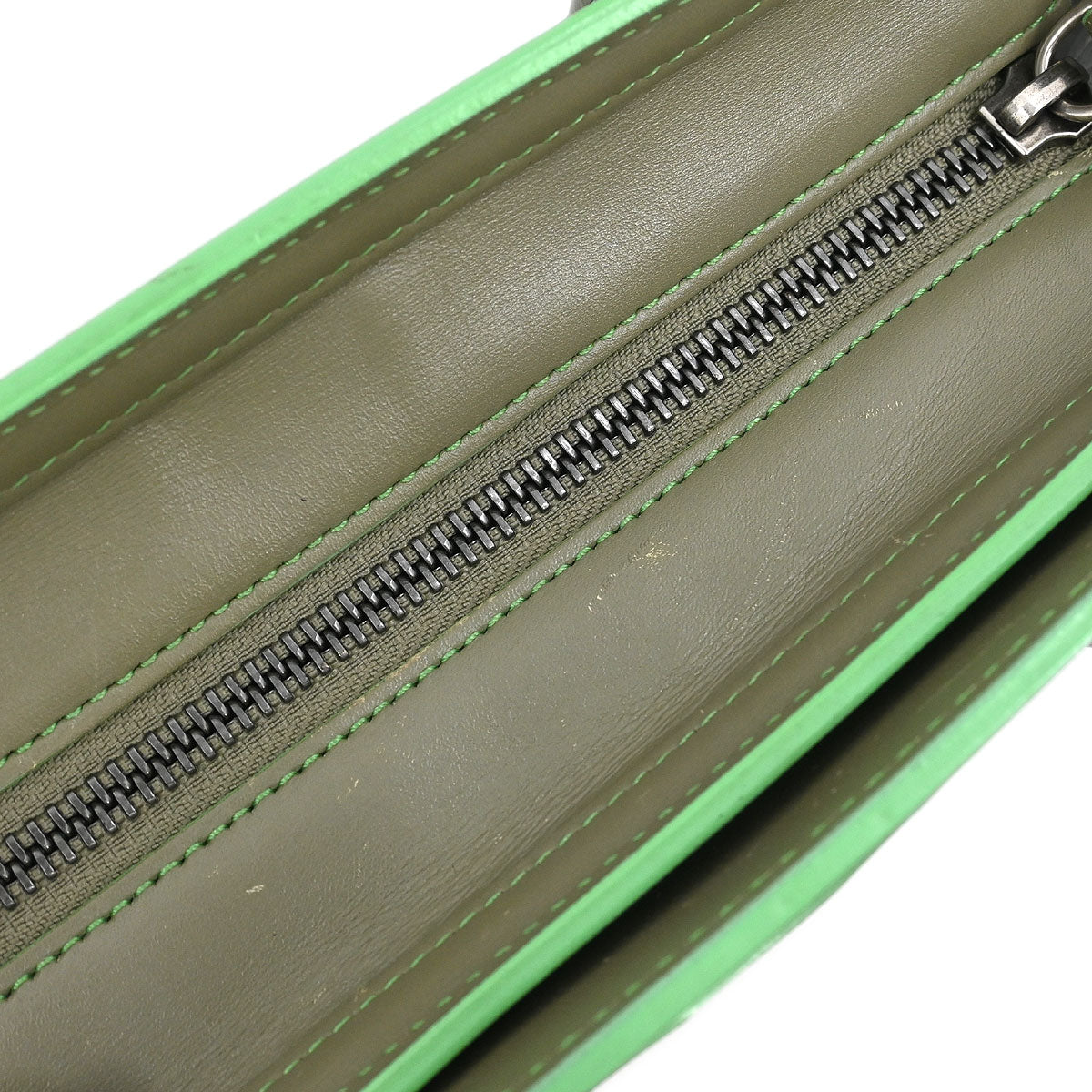 Celine Green Leather Nano Luggage 2way Shoulder Tote Bag