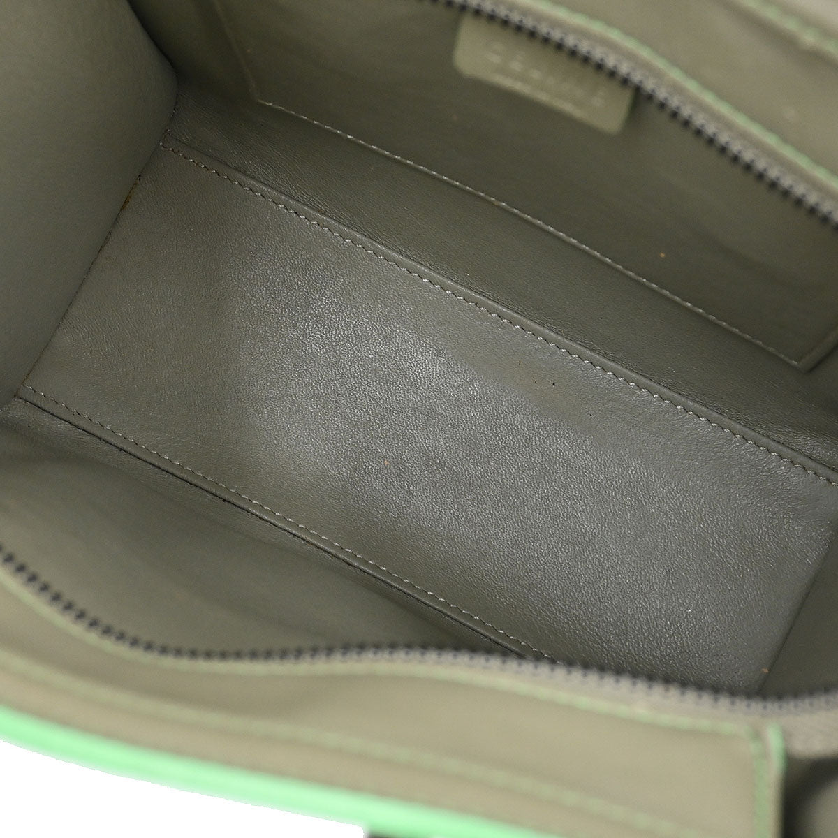 Celine Green Leather Nano Luggage 2way Shoulder Tote Bag