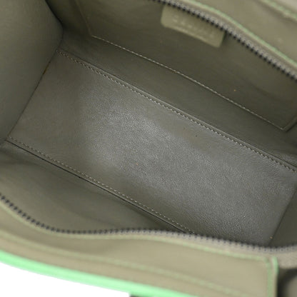 Celine Green Leather Nano Luggage 2way Shoulder Tote Bag