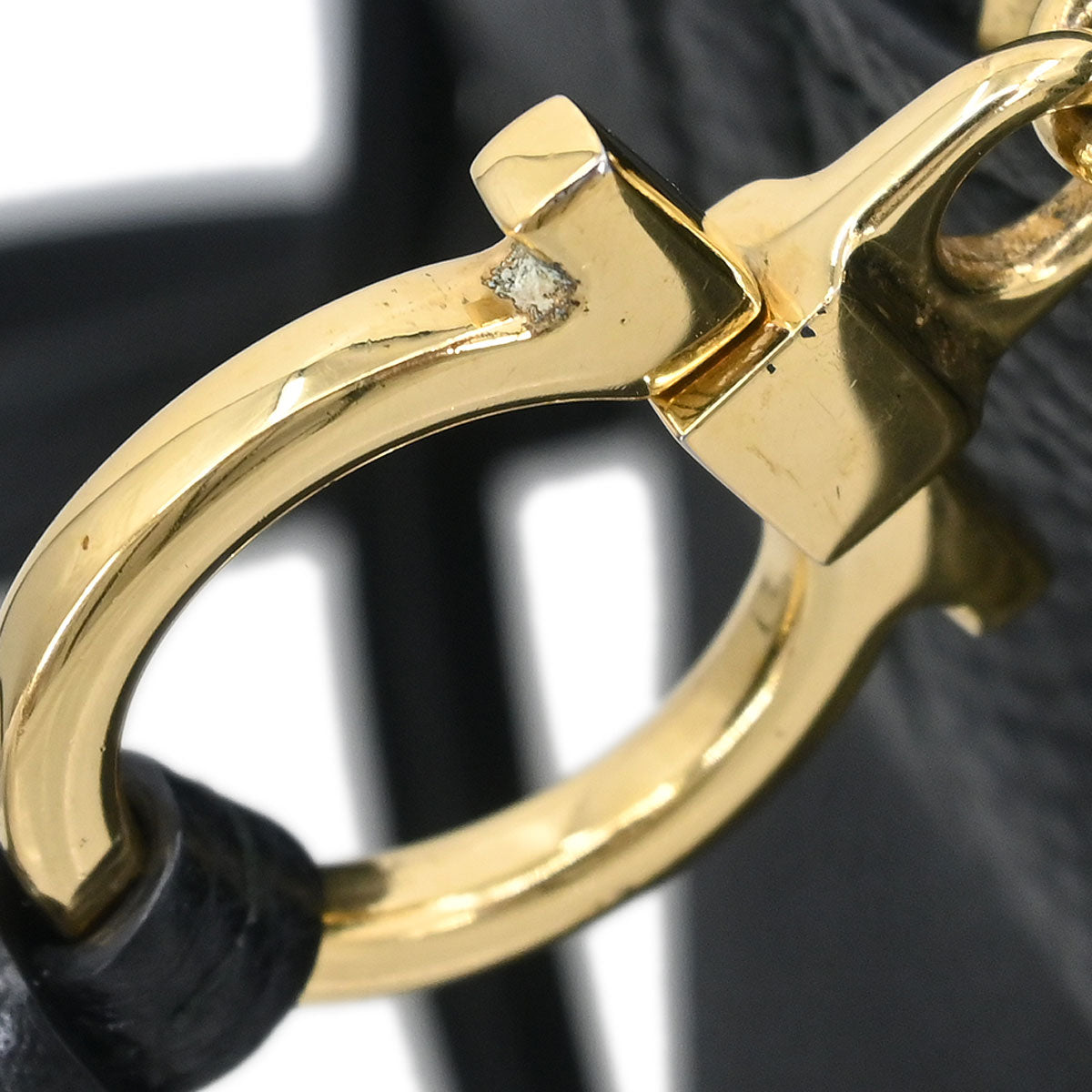 Salvatore Ferragamo Black Gancini 2way Shoulder Handbag