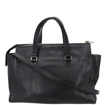 Miu Miu Black Leather Tote 2way Shoulder Handbag