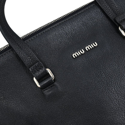 Miu Miu Black Leather Tote 2way Shoulder Handbag