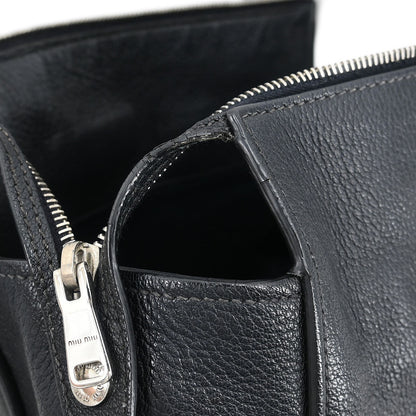 Miu Miu Black Leather Tote 2way Shoulder Handbag