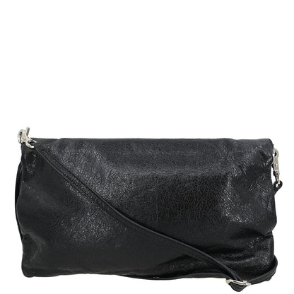 Balenciaga Black Leather Envelope Shoulder Bag