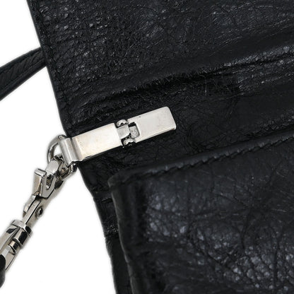 Balenciaga Black Leather Envelope Shoulder Bag