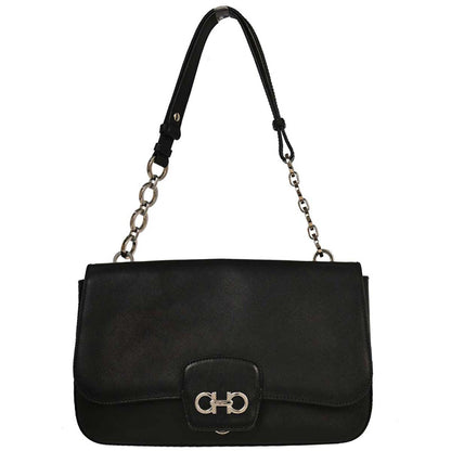 Salvatore Ferragamo Black Gancini Shoulder Bag