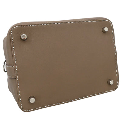 Hermes Etoupe Gray Veau Evercalf Toolbox 26 2way Shoulder Handbag