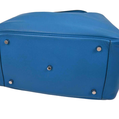 Hermes Blue Zanzibar Evercolor Lindy 34 Shoulder Bag