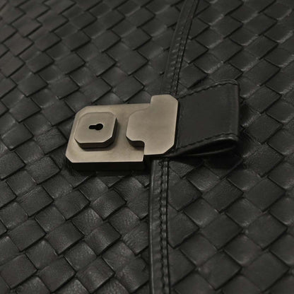 Bottega Veneta Black Intrecciato Briefcase Handbag
