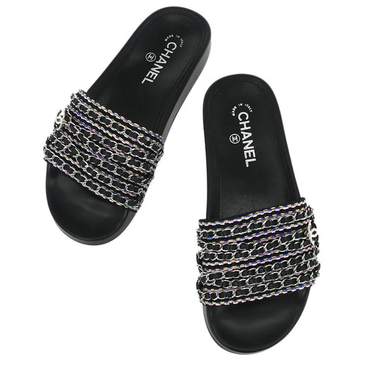 Chanel * Black Shoes Sandals #39