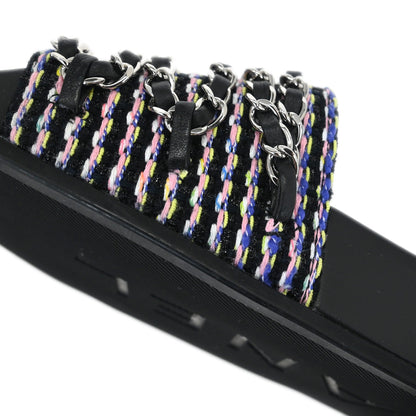 Chanel * Black Shoes Sandals #39