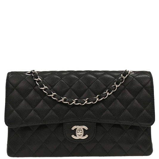 Chanel 2019 Black Caviar Medium Classic Double Flap Shoulder Bag