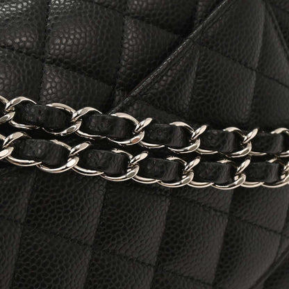 Chanel 2019 Black Caviar Medium Classic Double Flap Shoulder Bag