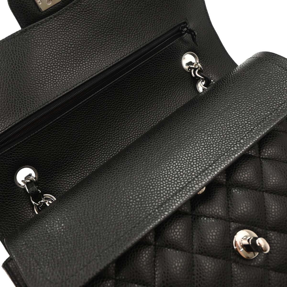 Chanel 2019 Black Caviar Medium Classic Double Flap Shoulder Bag