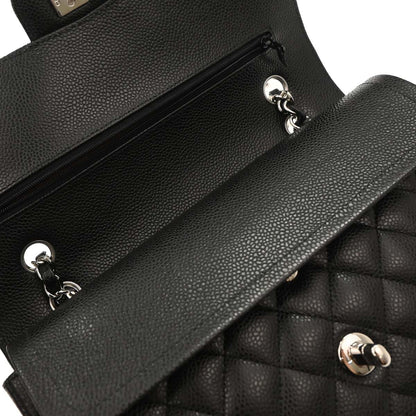 Chanel 2019 Black Caviar Medium Classic Double Flap Shoulder Bag