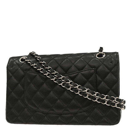 Chanel 2018 Black Caviar Medium Classic Double Flap Shoulder Bag