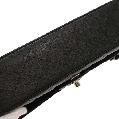 Chanel 2018 Black Caviar Medium Classic Double Flap Shoulder Bag