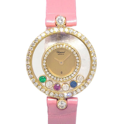 Chopard * Happy Diamonds Ref.20/3957-24 Quartz Watch 18KYG Crocodile