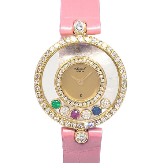 Chopard * Happy Diamonds Ref.20/3957-24 Quartz Watch 18KYG Crocodile