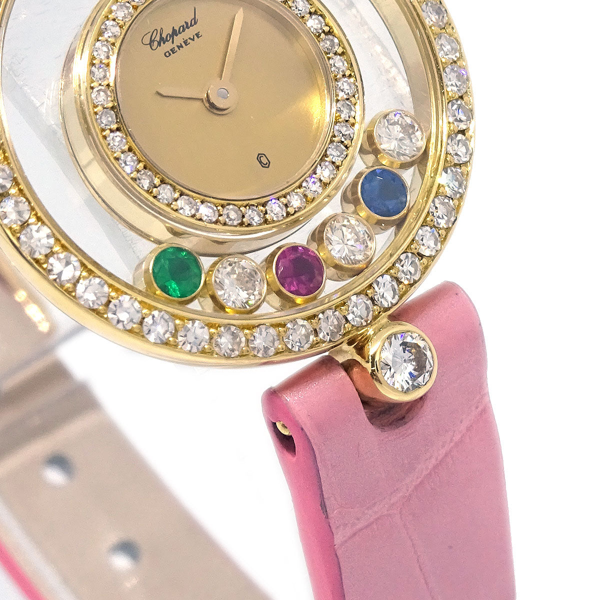 Chopard * Happy Diamonds Ref.20/3957-24 Quartz Watch 18KYG Crocodile