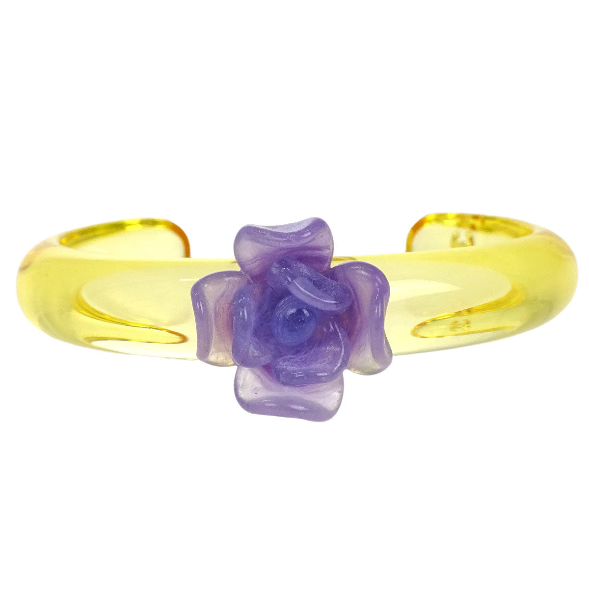 Chanel Bangle Yellow Purple Acrylic Camellia 01P