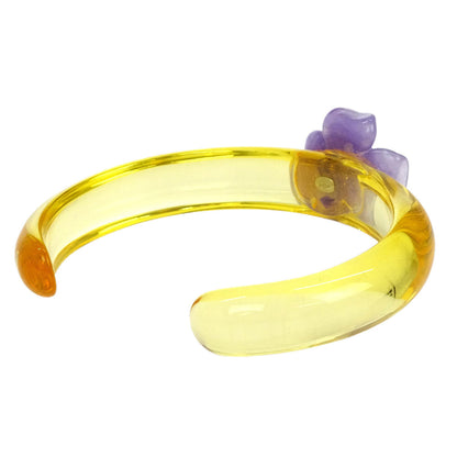 Chanel Bangle Yellow Purple Acrylic Camellia 01P