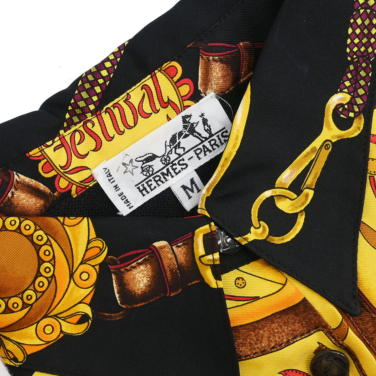 Hermes Short Sleeve Polo Shirt Top Black #M