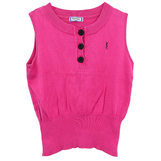 Yves Saint Laurent Sleeveless Sweater Pink #M
