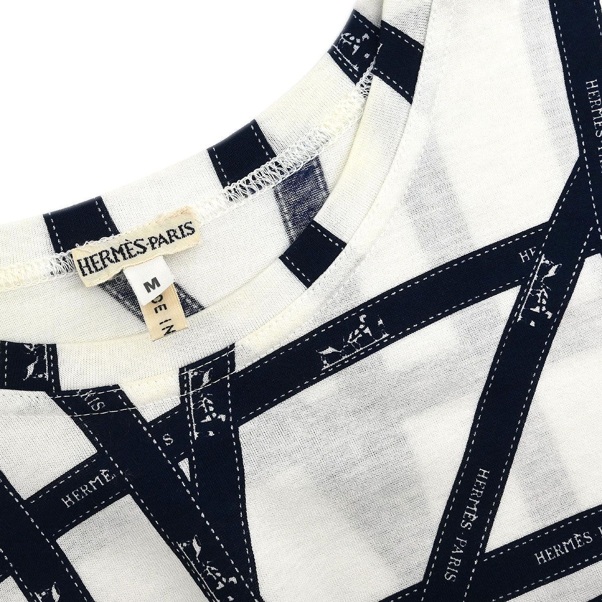 Hermes Short Sleeve T-shirt Top White #M