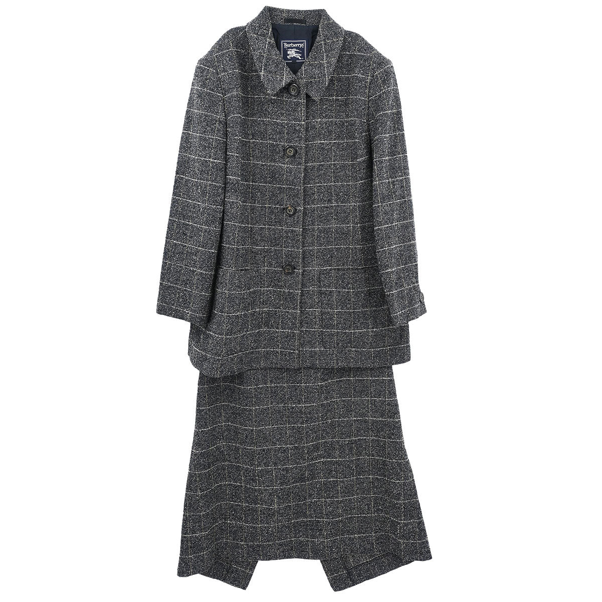 Burberrys Setup Suit Jacket Skirt Gray #46 #44–46