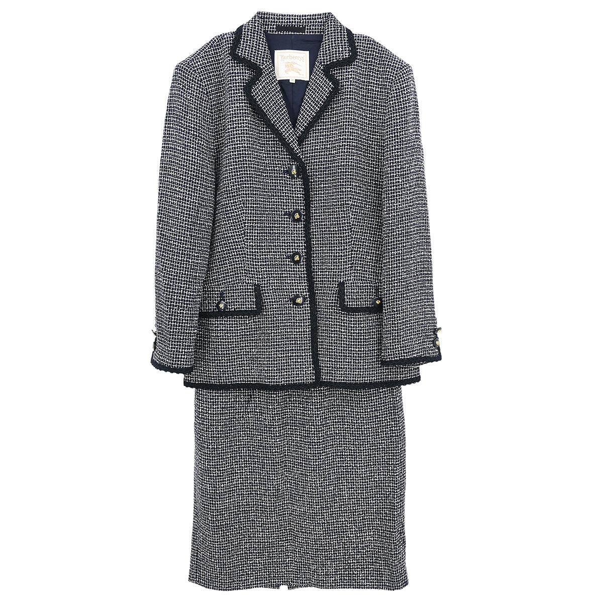Burberrys Setup Suit Jacket Skirt Navy #40 #38