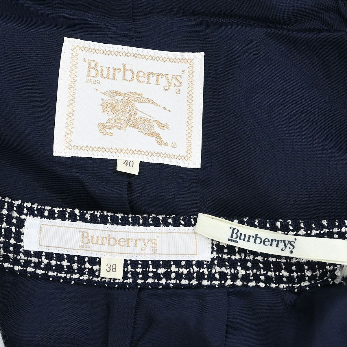 Burberrys Setup Suit Jacket Skirt Navy #40 #38