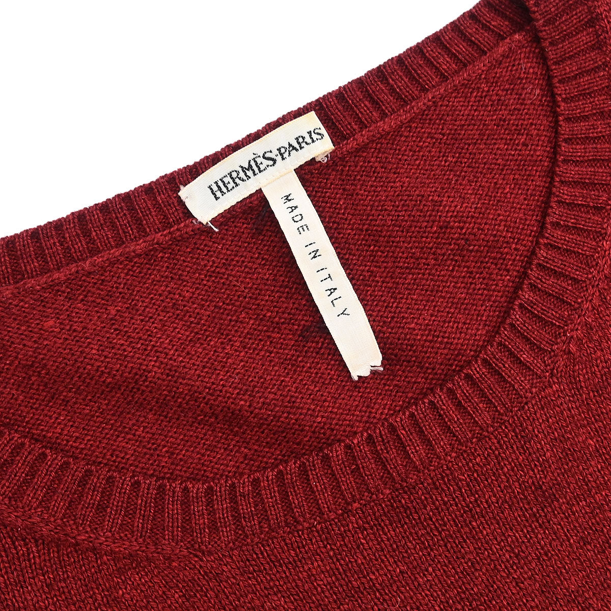 Hermes Ensemble Cardigan Sleeveless Top Bordeaux #ME